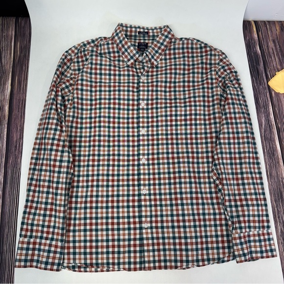 LOT OF 2 J. Crew Men’s XXL Slim Untucked Cotton Shirts Plaid Button Down Preppy - Picture 4 of 16